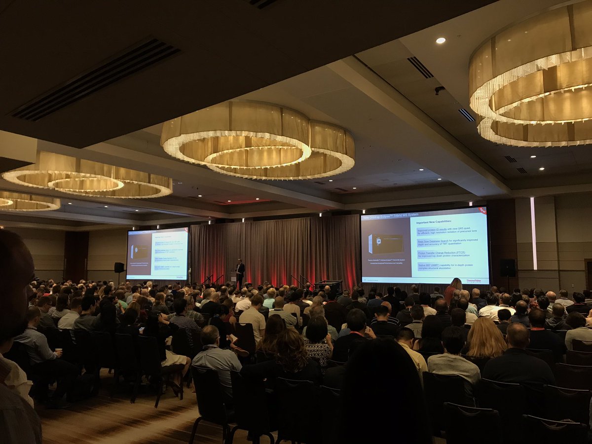 amyjclaydon's tweet photo. Fantastic to see so many people at the @thermofisher User Meeting this morning at #ASMS2019 discussing our two new #orbitrap mass spectrometers #MassSpec #orbitrapeclipse #orbitrapexploris480 @ChromSolutions https://t.co/IWdSF6aact