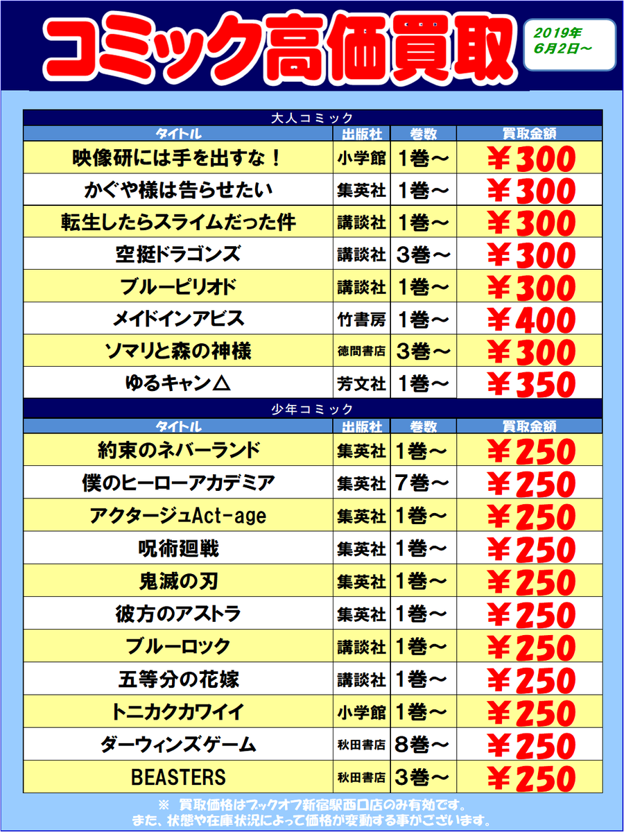 Bookoff 新宿駅西口店 本を売るならbookoff ブックオフ