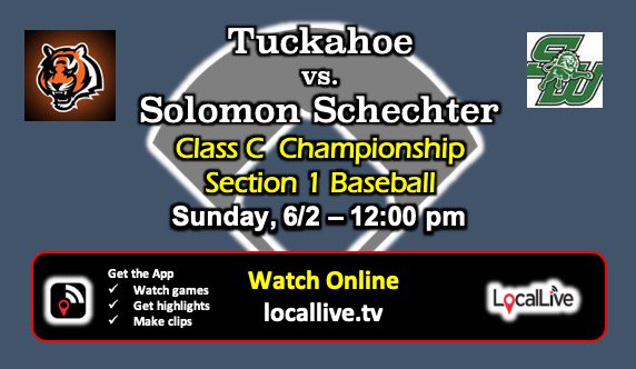 locallivenet's tweet photo. Exciting baseball today! Tuckahoe vs Solomon Schechter in the Varsity Baseball Section 1 Class C Championship at noon. Watch it live at https://t.co/jJD9bgwbYc @tuckahoevbb @TuckahoeTiger @SchechterW @SW__Athletics #tuckahoe #Schechter #baseball #section1 #sectionone https://t.co/2S8sorua5j