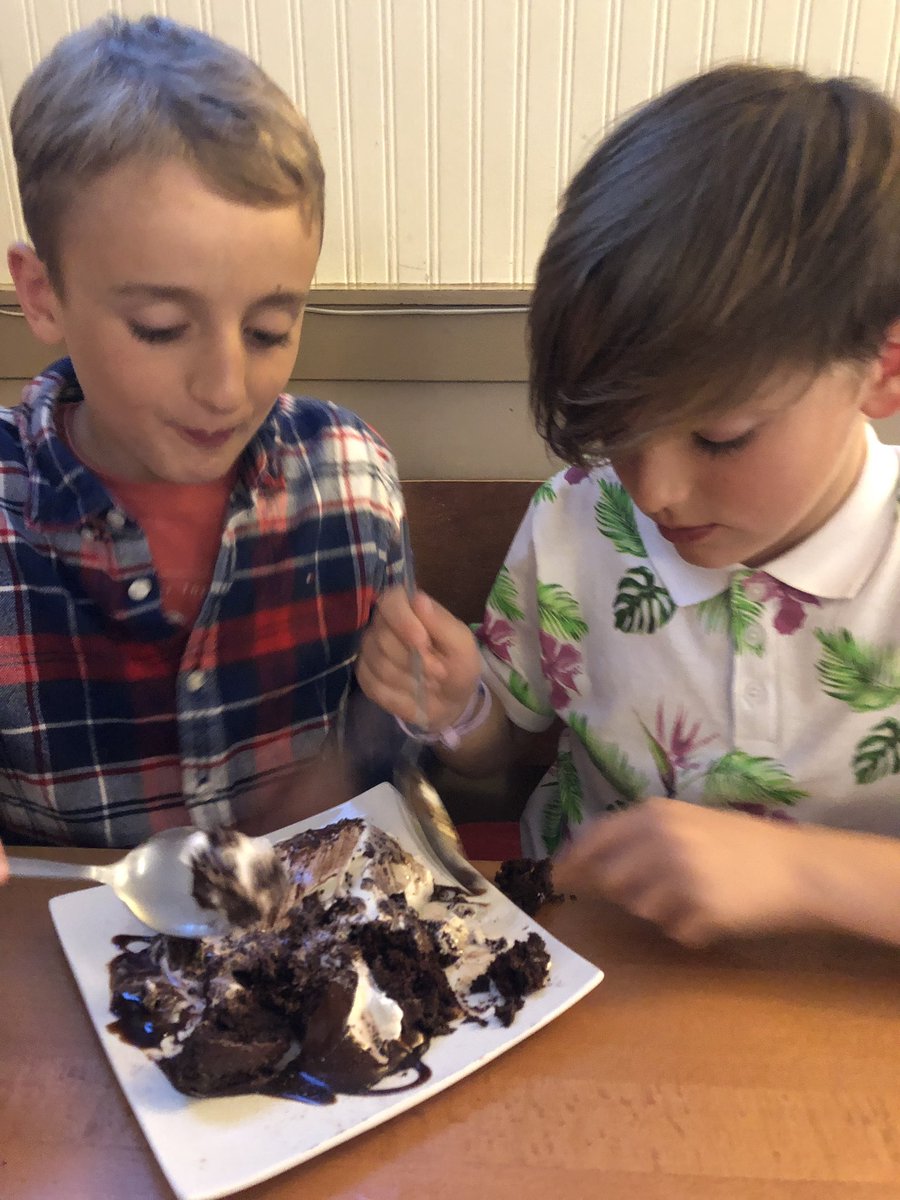 zoeric's tweet photo. Chocolate fudge cake deconstructed by hungry little boys #iamatthebridge https://t.co/R4HnsI0pKn