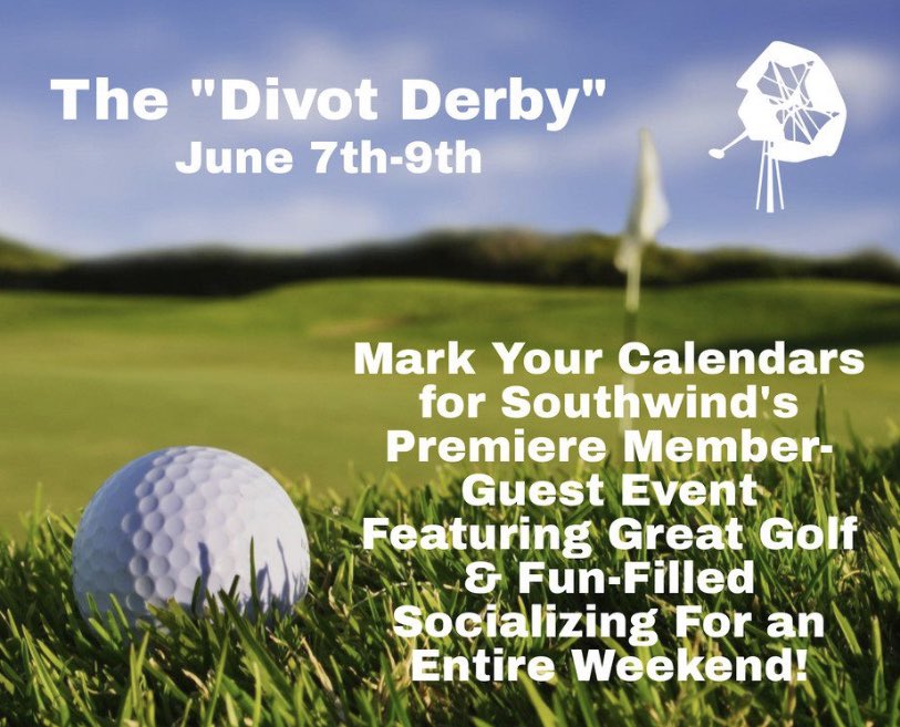 Are you registered for the Divot Derby?  Call the club at 620-275-2117 🏌️‍♂️⛳️🏌🏻‍♀️
#divotderby #golfsouthwind #memberguest