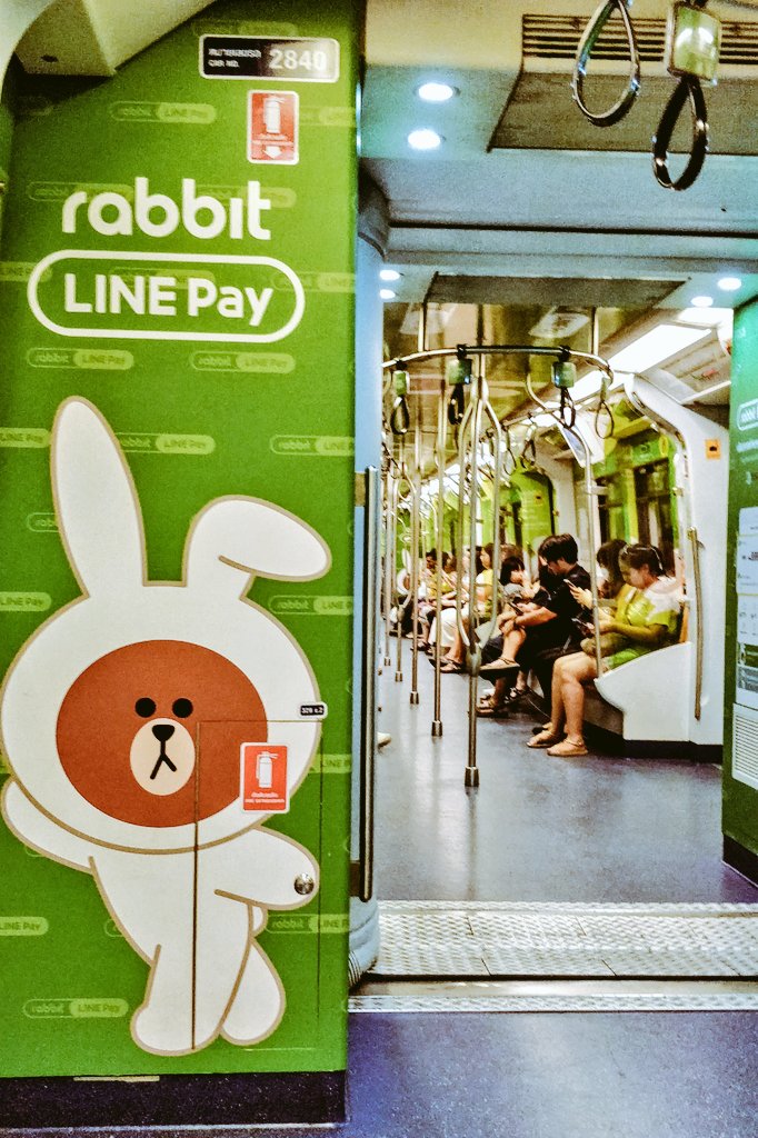 UrsBolt's tweet photo. #Thailand is definitely a hotspot for #mobile #FinTech:

#RabbitLINEpay is all over on the Silom line of @BTS_SkyTrain in #Bangkok.

https://t.co/Fyce7FiGf0 #payments #wallets #tech #smartphones #banking #finance #FoFSummit19 #innovation https://t.co/OoLDuuDt1z