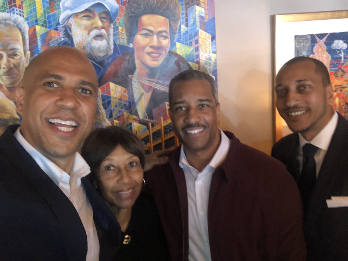 kevnix's tweet photo. My mom has met a few presidential candidates with me but it was nice having my oldest brother in town to meet @corybooker with us! #TheSocialPolitician https://t.co/sDnYSJiG2R