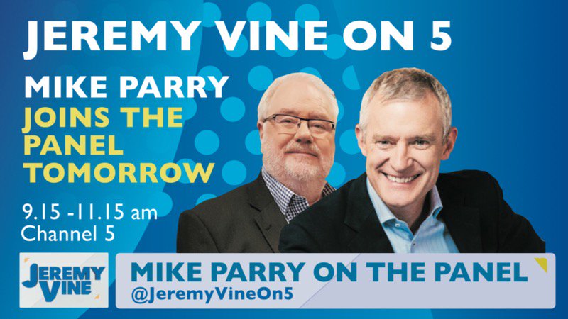 mikeparry8's tweet photo. OK FOLKS .. what a great start to the week .. I'll be joining @JeremyVineOn5 and his other esteemed guests at 9.15 timorrow morning .. Get tuned in .. @channel5_tv #FACEFORTV .. ๐ https://t.co/7MEyctXjFG