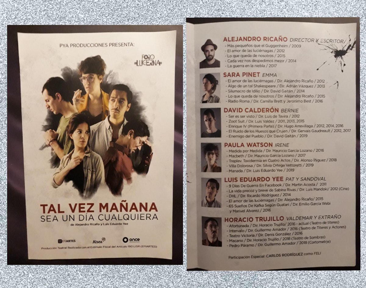 o_o_yam's tweet photo. @DistritoTeatral 😊 Muchas gracias por los boletos para la obra #TalVezMañana, muy buena trama y con actuaciones excelentes!! 👏👏 gracias!!
No se la pierdan!! 🎭👌
#SaraPinet #PaulaWatson #LuisEduardoYee #DavidCalderon #HoracioTrujillo #CarlosRodriguez #AlejandroRicaño https://t.co/LDugeXEilz