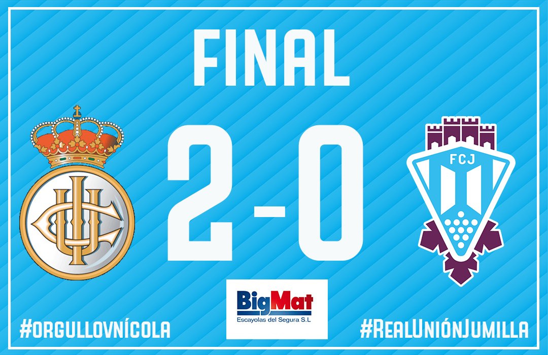 FINAL | Acabó el partido en el Stadium Gal. Con esta derrota, el <a href="/FCJumilla/">Fútbol Club Jumilla</a> pierde la categoría y desciende a Tercera División.

#OrgulloVinícola #RealUniónJumilla ⚔️⚪️🔵