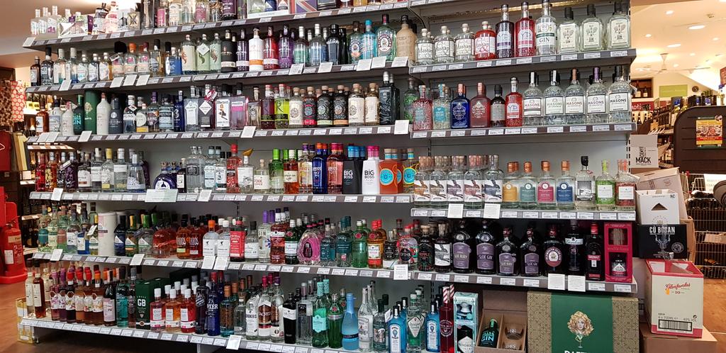 #Gin section in <a href="/Campbells1868/">Campbells of Leyburn</a> incredible local supermarket part of stunning wine &amp; spirit dept in Leyburn Yorkshire Dales.
