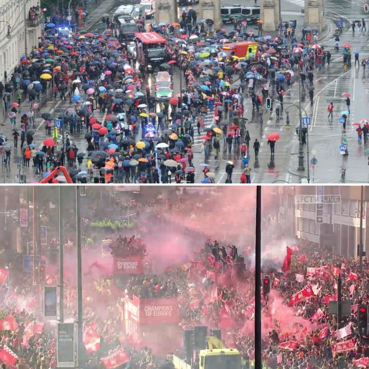 JuliusFreeze's tweet photo. Siegerparaden im Vergleich... 500k in Liverpool vs 15k in München... #UCLFinal #lfcparade #LiverpoolFC #totliv #fcbayern https://t.co/hp0LuGWGEZ