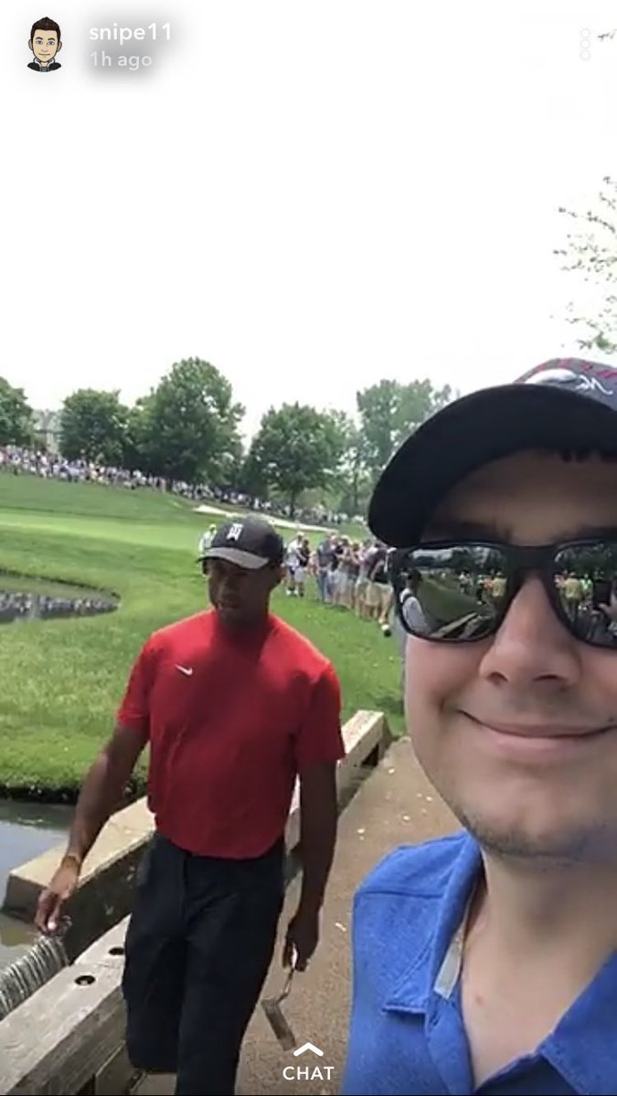 AndrewTaske's tweet photo. We all need to take a second to thank @SnipeMeyer for @TigerWoods success so far today. Great pep talk kid. #SundayTiger https://t.co/YJeFCtdIYf