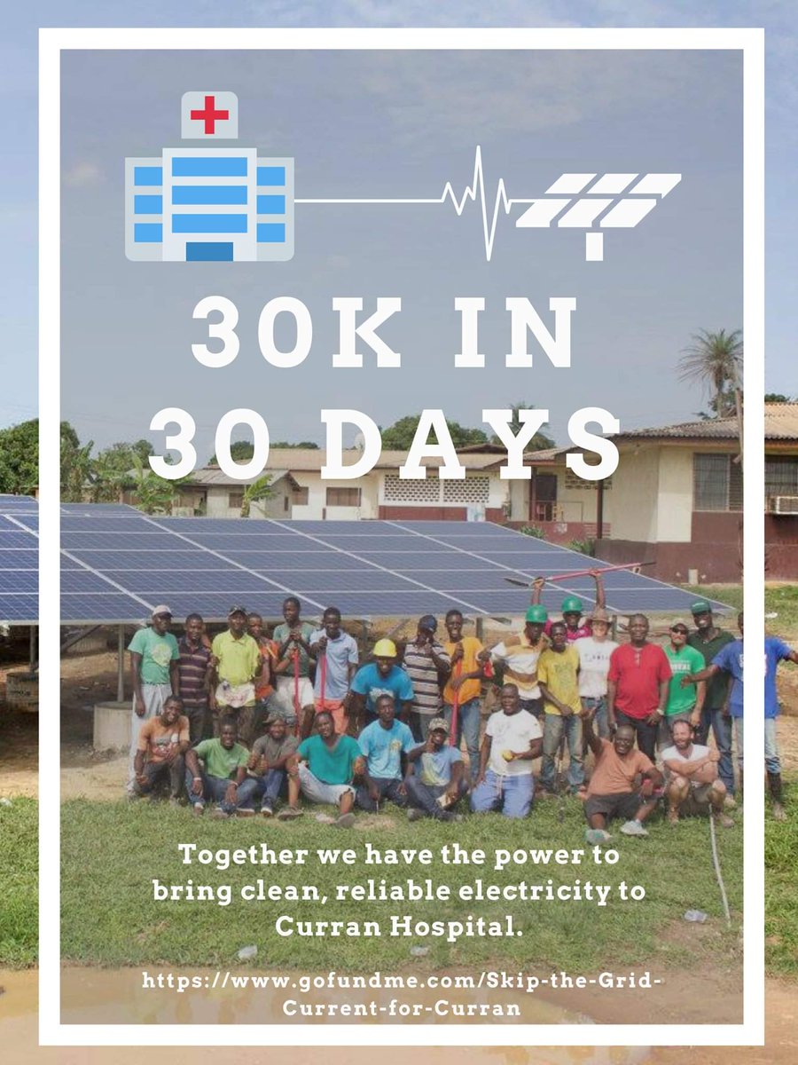 RREALSolar's tweet photo. It is the 2nd day in our 30K in 30 Days push! A small donation of $5 can help us reach our goal and bring clean, reliable electricity to Curran Hospital in Liberia! #SkiptheGrid
https://t.co/CzgPSUPxxz https://t.co/0zUzn6zuEa
