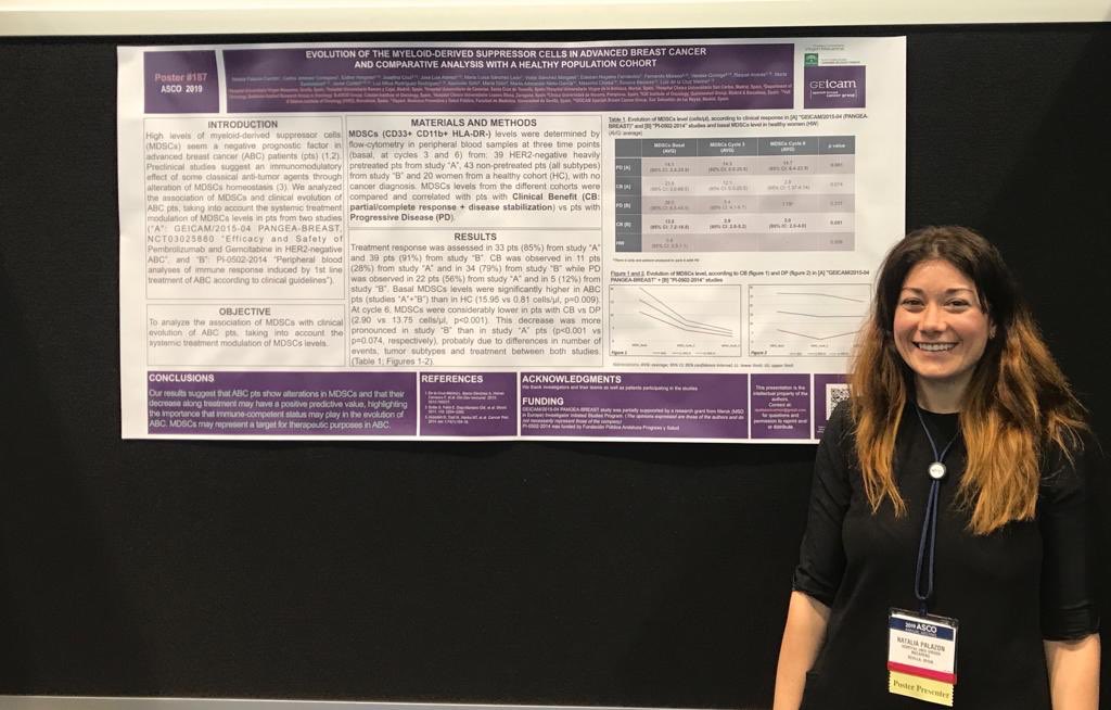 GEICAM - Cáncer de mama (@geicam) on Twitter photo #ASCO19 | Dr. <a href="/npalazoncarrion/">NATALIA PALAZÓN CARRIÓN</a> of <a href="/HUVMacarena/">Hospital Virgen Macarena</a> presenting data emerging on the role of MDSC in advanced #BreastCancer from GEICAM/2015-04 (PANGEA-Breast) study. Pass by us at poster board #187 to learn about. CC: <a href="/lucme12/">Luis de la Cruz</a> #Oncoalert #bcsm #ASCO19 | Dr. <a href="/npalazoncarrion/">NATALIA PALAZÓN CARRIÓN</a> of <a href="/HUVMacarena/">Hospital Virgen Macarena</a> presenting data emerging on the role of MDSC in advanced #BreastCancer from GEICAM/2015-04 (PANGEA-Breast) study. Pass by us at poster board #187 to learn about. CC: <a href="/lucme12/">Luis de la Cruz</a> #Oncoalert #bcsm