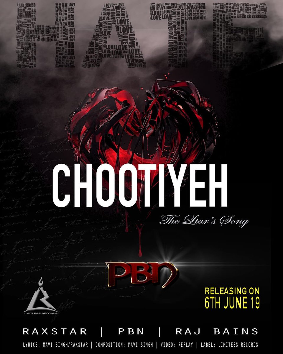 limitlessuk's tweet photo. CHOOTIYEH
NEW MUSIC ALERT
@raxstaruk
@pbn1
@rajbains1
@b45ran
OUT THIS THURSDAY #chootiyeh #newmusic #limitlessrecords #pbn #limitless #bhangra #raxstar #hanjihello #sadsong #sadsongs💔 #recordlabel #musicmakers #hitmaker #b45ran https://t.co/bL7V0hx6Yj
