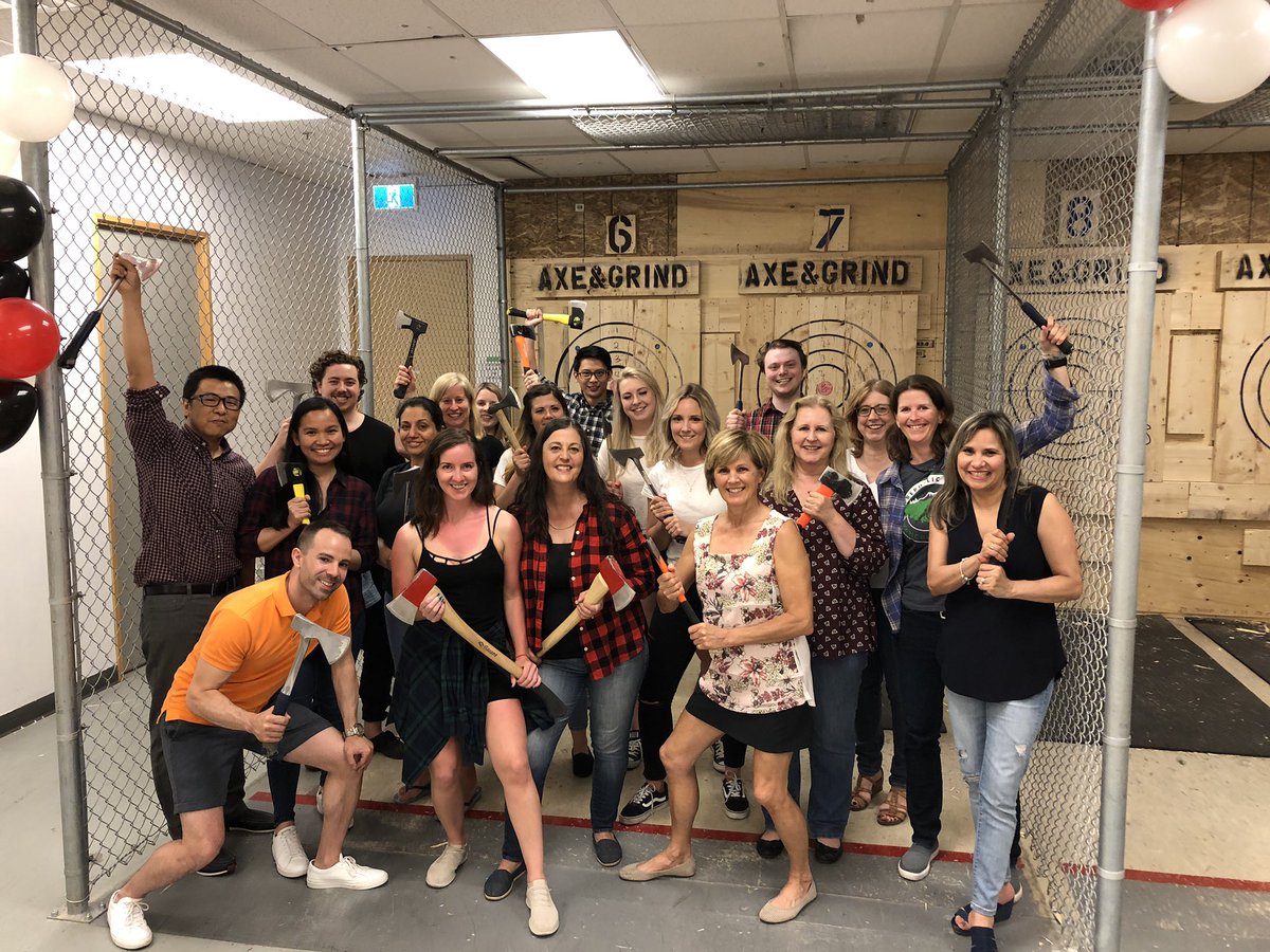 Had such a fun evening with the Team at Axe &amp; Grind last night! What a turn out! Thanks everyone for a great evening 😃 #teamthings #axethrowing