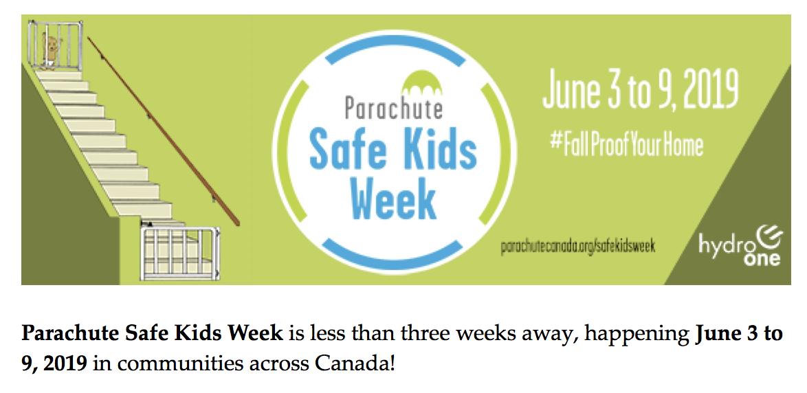 NiagaraParents's tweet image. Tomorrow is the beginning of Parachute Canada Safe Kids Week. 

Take the #FallProofYourHome Challenge to keep kids safe at home!

Learn more at parachutecanada.org/safekidsweek #SKW2019