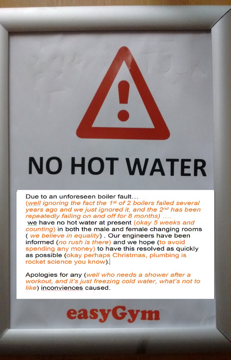 ColdShowersGym's tweet photo. @easyGym @buzzgymslough @PureGym @TheGymGroup @EveryoneActive
- Day 32– #easyGym into 6th week with NO hot water at sleasyGym Slough https://t.co/oovUxcQduj