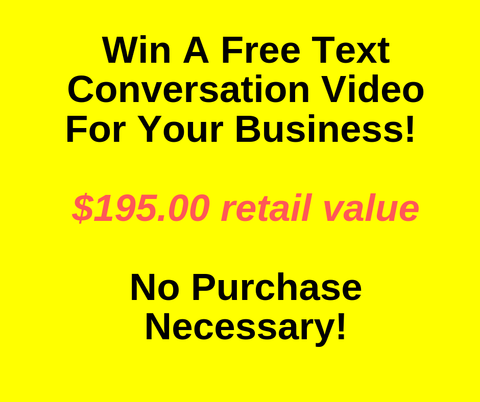 OTWebDesign's tweet image. Enter our 1st giveaway to win a FREE BUSINESS TEXT CONVERSATION VIDEO for your business valued at $195.00! We’re selecting 2 winners by the end of the business day on Friday 6/14/19. Learn more: facebook.com/OnTimeWebDesig… … #passaiccounty #rocklandcounty #essexcounty #morriscounty