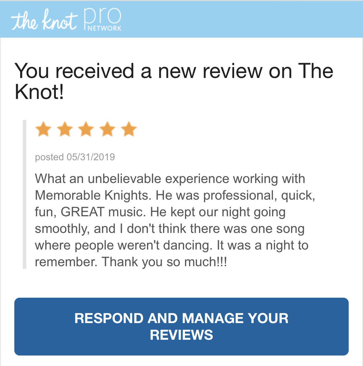 ANOTHER AMAZING REVIEW!! THANK YOU FOR ALLOWING MKE TO BE A PART OF YOUR SPECIAL NIGHT! #MKE419  #DJTONYFOSTER