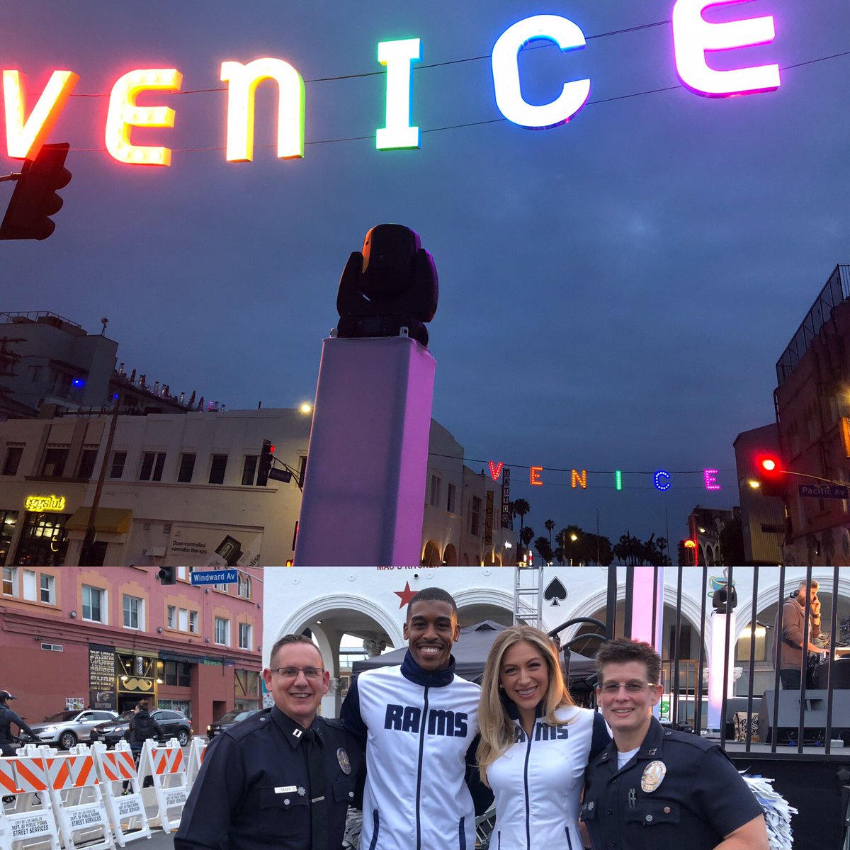 Huge honor last night Shannon &amp; I participated in the lighting up the Venice Pride sign.   Proud  to represent the LGTBQ community and our Department. ⁦<a href="/LAPDHQ/">LAPD HQ</a>⁩ ⁦<a href="/venicepride/">VENICE PRIDE</a>⁩ ⁦<a href="/MayorOfLA/">Mayor Karen Bass</a>⁩ ⁦<a href="/LAPDGirmala/">Asst Chief Girmala (ret)</a>⁩ ⁦<a href="/911LAPD/">LAPD Communications Division</a>⁩ ⁦<a href="/LAPDOutreach/">LAPD Public Engagement Section</a>⁩