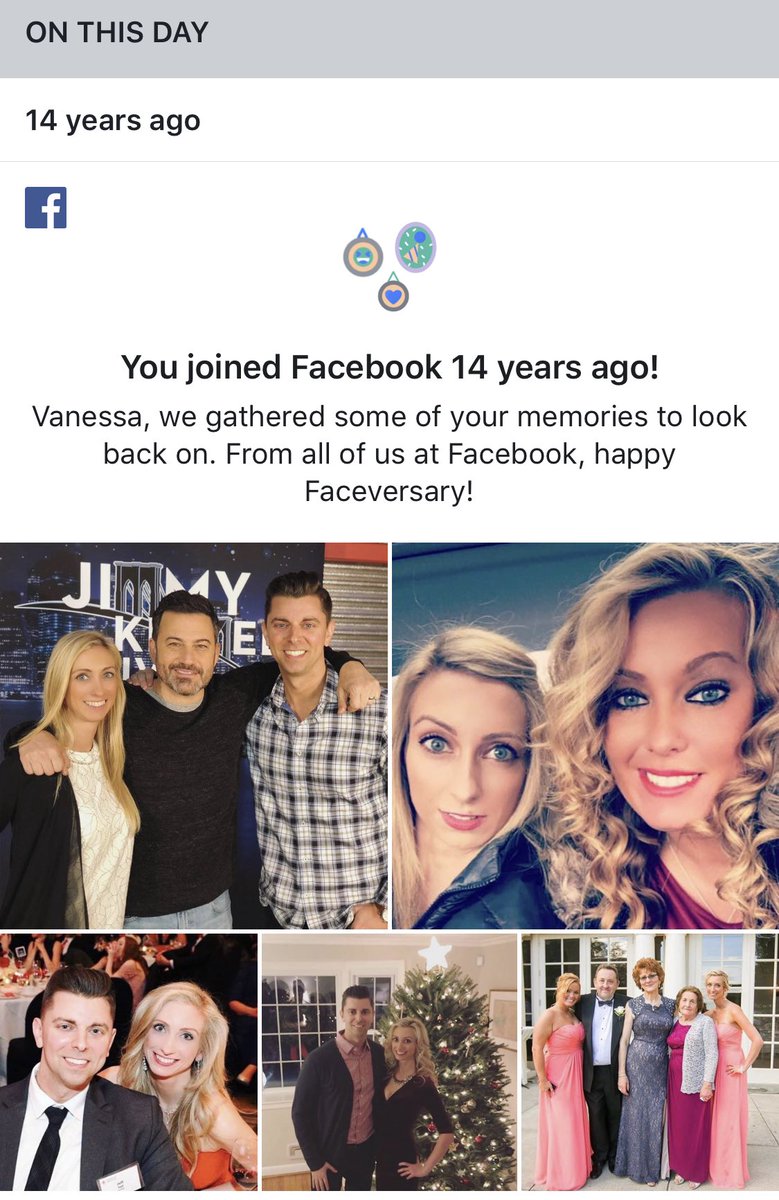 VanessaW's tweet photo. Oh hey! It’s my 14-year Facebook #Faceversary, 🎉 even though I did have an account before that which I ended up getting locked out of 🤷🏼♀️ Not sure why these photos were the best representation of 14 years on the platform though..? But @jimmykimmel made the cut! https://t.co/KFk2UcJHSs