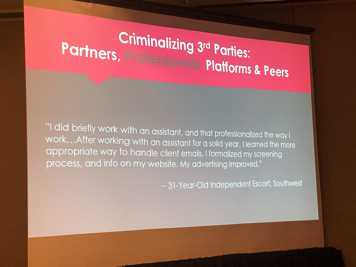 bronwynmcbride's tweet image. Kate Korgan &amp;amp; Antoinette Izzo of 
@EroticEntreProj speak to how third parties in #sexwork provide critical professional &amp;amp; mentorship services which enhance workers’ businesses, earnings, and security at work. #CRN6_DC2019