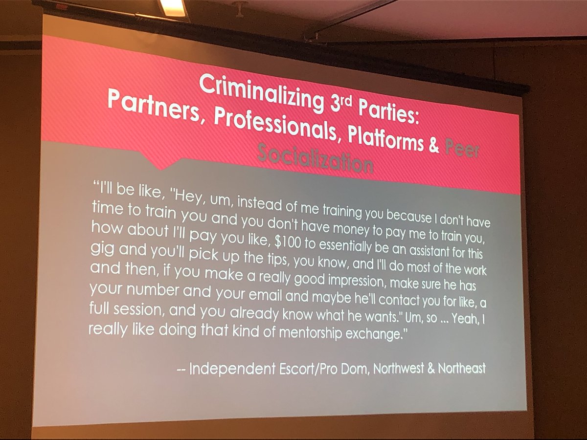 bronwynmcbride's tweet image. Kate Korgan &amp;amp; Antoinette Izzo of 
@EroticEntreProj speak to how third parties in #sexwork provide critical professional &amp;amp; mentorship services which enhance workers’ businesses, earnings, and security at work. #CRN6_DC2019