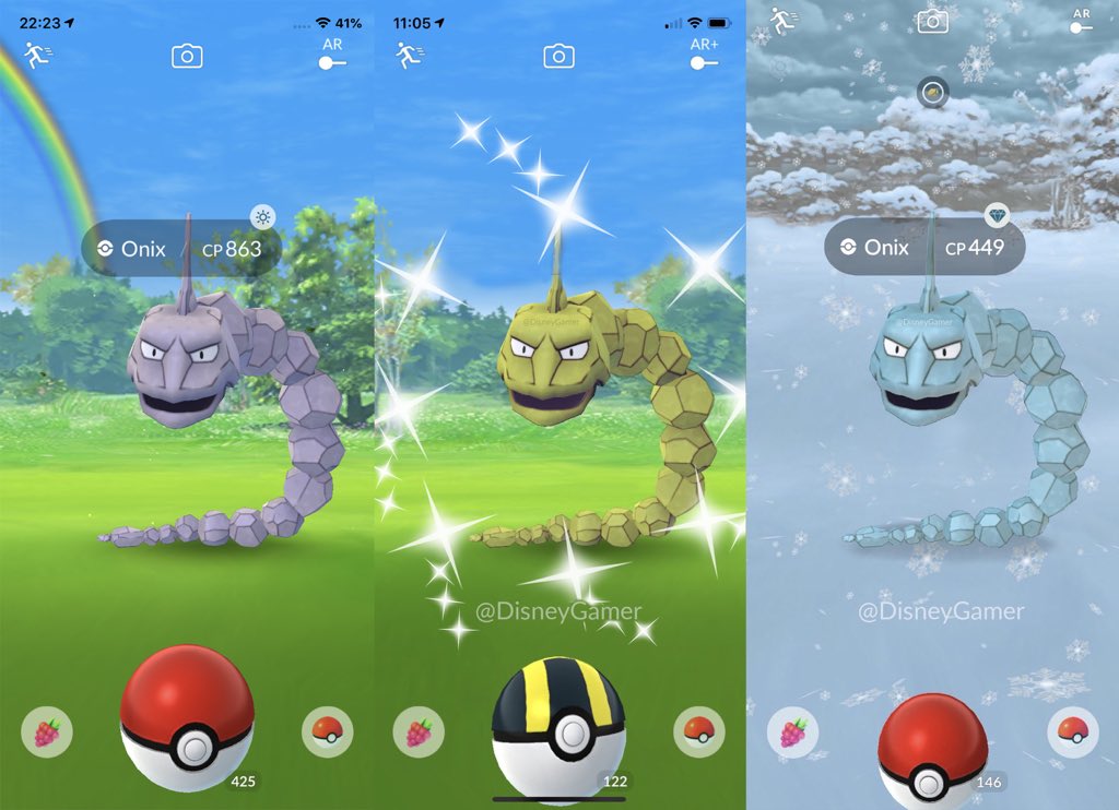 𝙒𝙃𝙔𝙇𝘿𝙀 on X: Onix will be the last of the 3 Shiny Pokemon available  on June 4th, simple little visual aid so you know the Shiny Difference 😊  Also threw in my