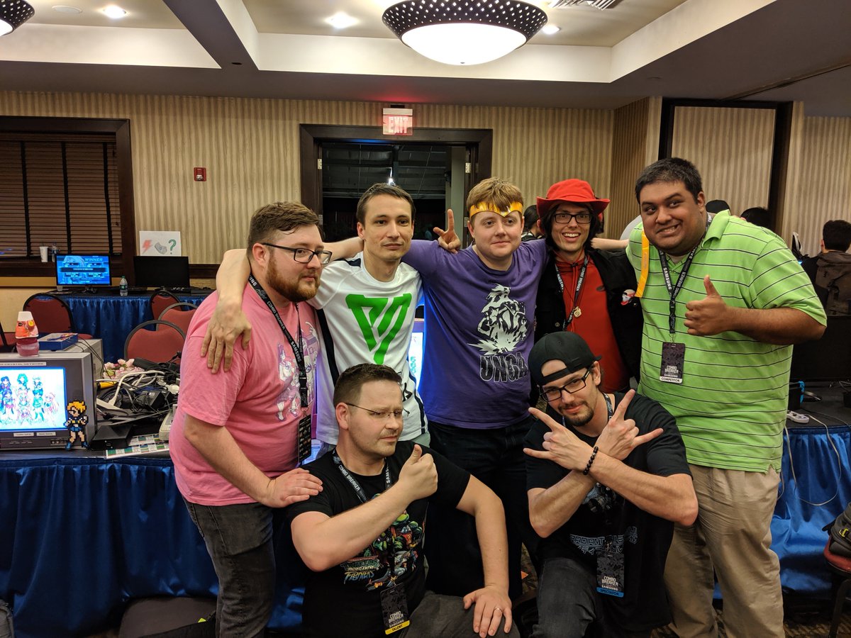 TMNT_TF's tweet photo. Combo Breaker 2019 was a hallmark tournament for the #TMNTTF community, the first time I’ve personally met with the international #SNES fighting game crew I’ve known through Discord for the past two years. An event which proved to be a poverty fighting game tour de force. (1/14) https://t.co/kVqsuOEYAu