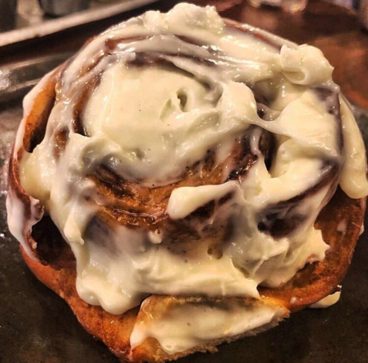 The best part of our Sundays are these cinnamon rolls! Come get one and 2-4-1 brunch drinks until 2pm today. #supportlocal