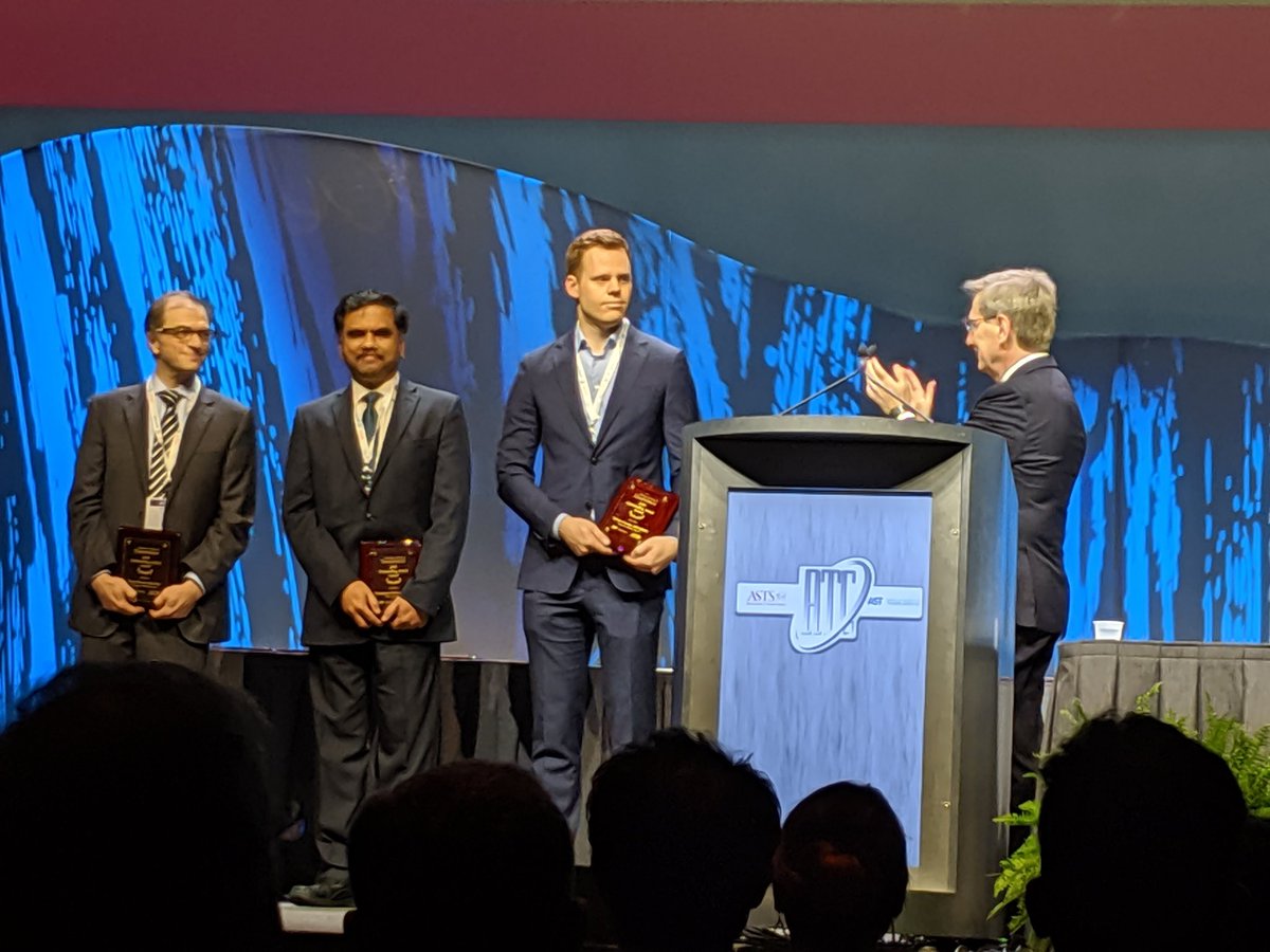 amjtransplant's tweet photo. Congrats to Dan Kreisel, Thangamani Muthukumar, and Matthew Kadatz, recipients of AJT's Outstanding Article Award! #ATC2019Boston https://t.co/Sn5DaLjVCG