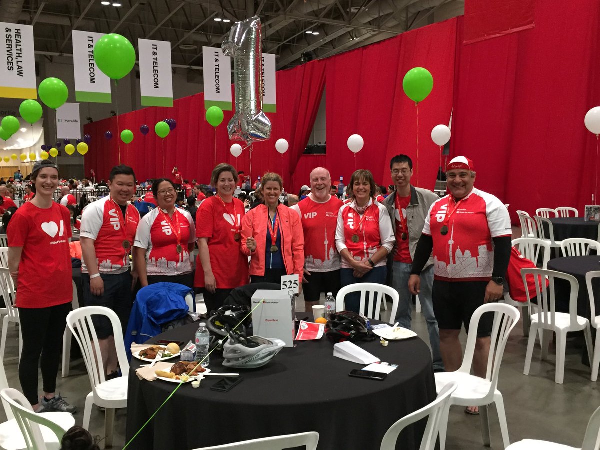 #Opentext #1 Technology fundraiser in TO #RideForHeart.  Way to go!