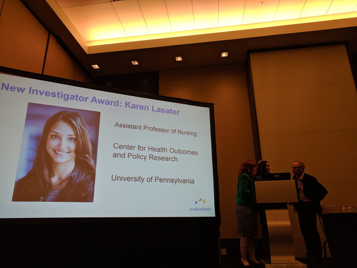 Congratulations to @Penn_CHOPR assistant prof @k_lasater on her #AHIRGNI new investigator award! @PennNursing #ARM19