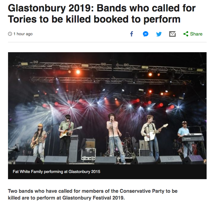 Shame on you @GlastoFest ! - as the Jo Cox Foundation rightly points out, this is just the sort incitement to violence we don't need and in today's febrile political environment it's just plain stupid of you!