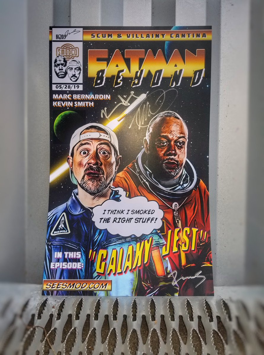 DarkNateReturns's tweet photo. This is one of my favorites! Freak out in a Fatman Daydream with a new, limited edition print signed by me, @ThatKevinSmith and @marcbernardin... #FatmanBeyond  https://t.co/Jql4ngIeLm https://t.co/YiaerdVQCZ