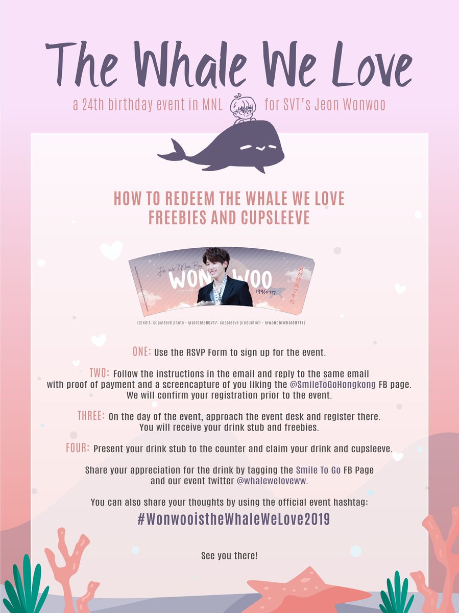 whaleweloveww's tweet photo. 🐳💜 RSVP FORM 💜🐳 https://t.co/tt7WsPW2K3

You will get the email with payment info after you submit your data through the form in the link above ☺️ thank you and we hope to see you there!! https://t.co/eX33gcHggy
