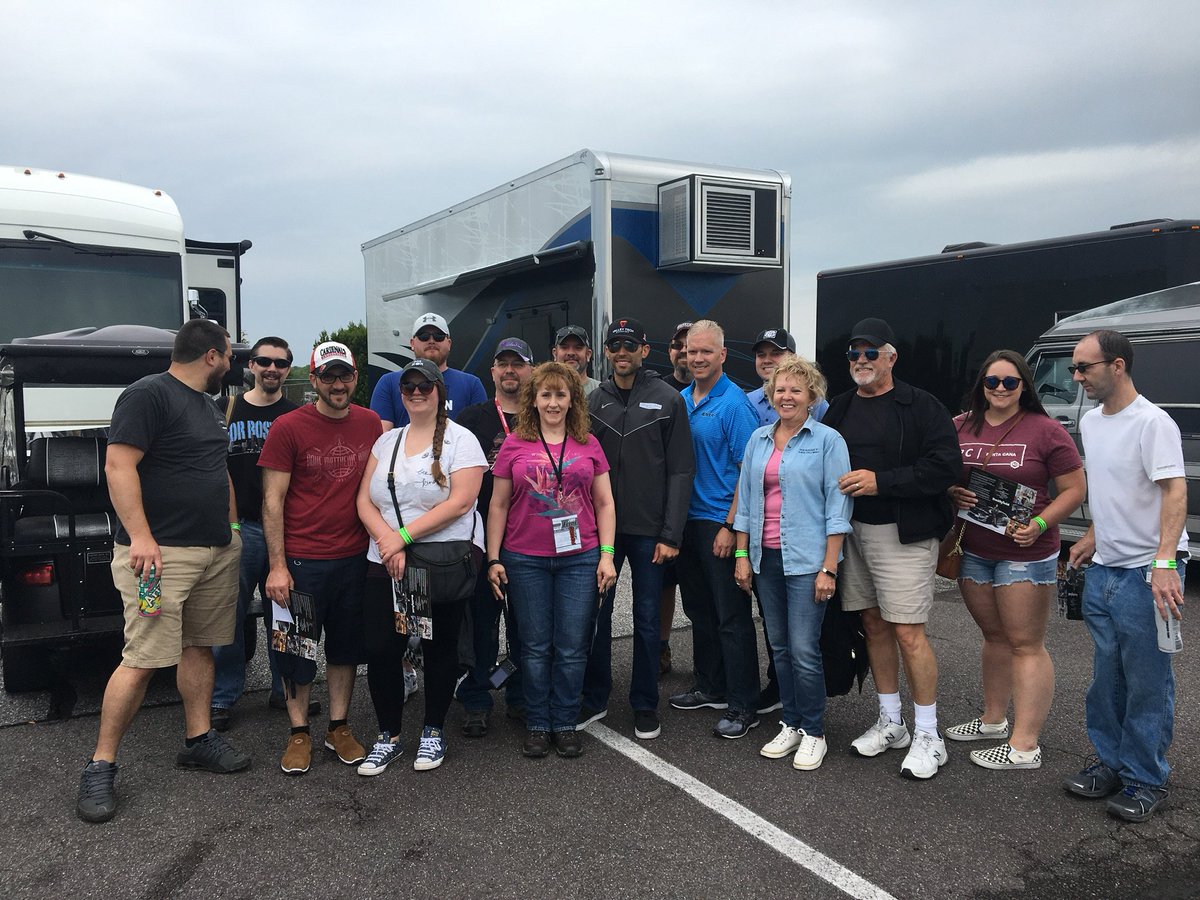 HaasFactoryTeam's tweet photo. This lucky group of guests got to spend time with @Aric_Almirola before today's driver's meeting!
#Almirolling | #VTAracing https://t.co/1ULplQa3MU
