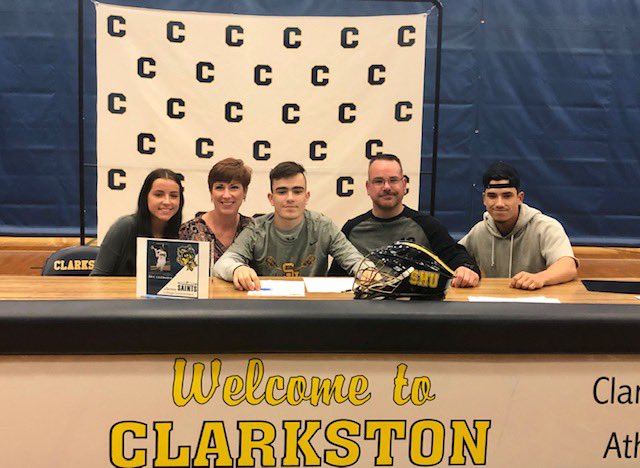 SienaHeightsLax's tweet photo. Congratulations to Eric Csizmadia from Clarkston High School on signing his letter of intent to play lacrosse and study sport management/education at Siena Heights University! Welcome Eric and his family to the #SHUlax family! https://t.co/aBesuzJQ94