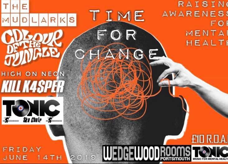 Some of Pompey’s best indie rock bands to raise money for @TonicMusicMH.  With The Tonic SKA choir, <a href="/KillKasper/">Kill Kasper</a> @Colourojungle High on Neon and The Mudlarks <a href="/WedgewoodRooms/">Wedgewood Rooms</a> - Friday June 14th.  Tickets £10.