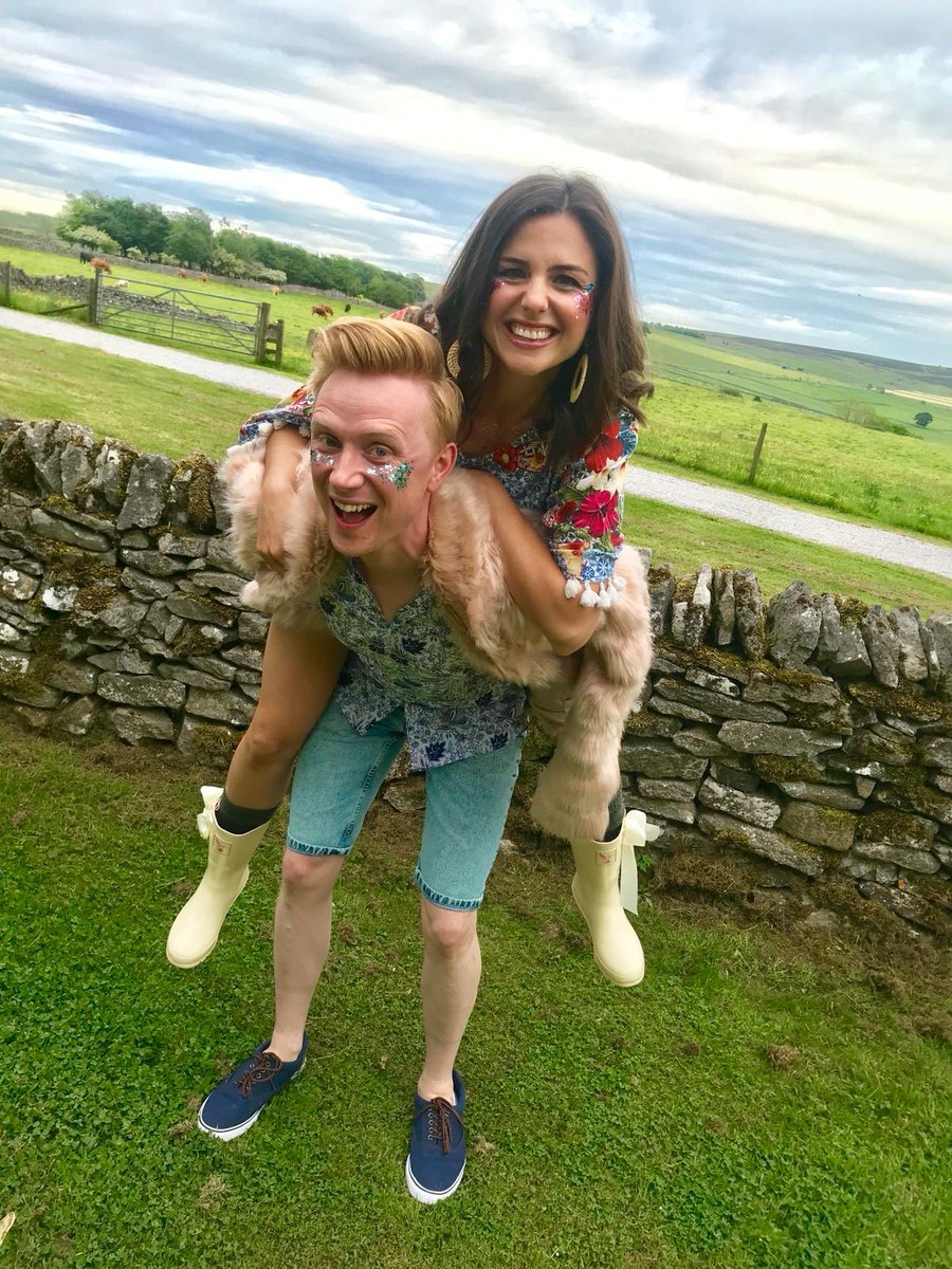 KeeleyDonovan's tweet photo. No hen do would be complete without a little facial glitter eh @OwainWynEvans ? #henfest https://t.co/HkVXI58T10