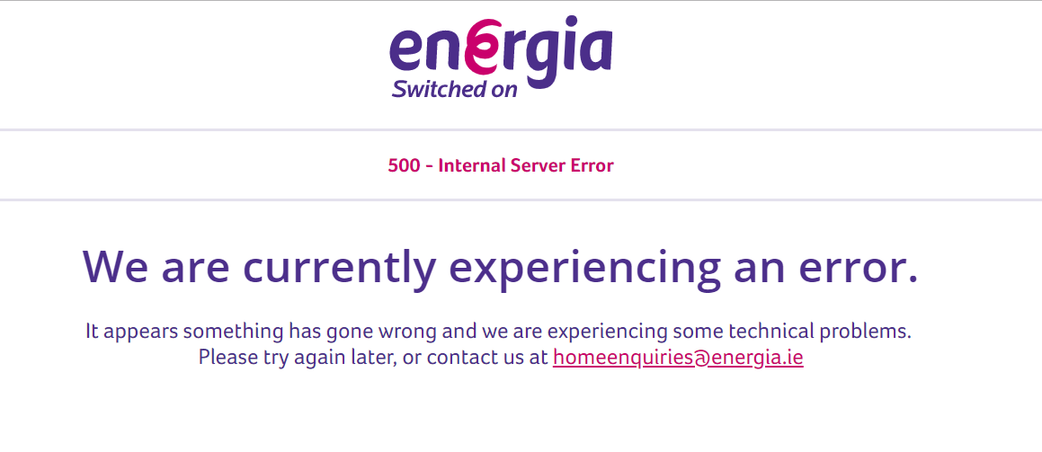 hughmcgauran's tweet image. hi @EnergiaEnergy looks like your website is having issues #internalservererror #500 
you might want to give the IT guy a call