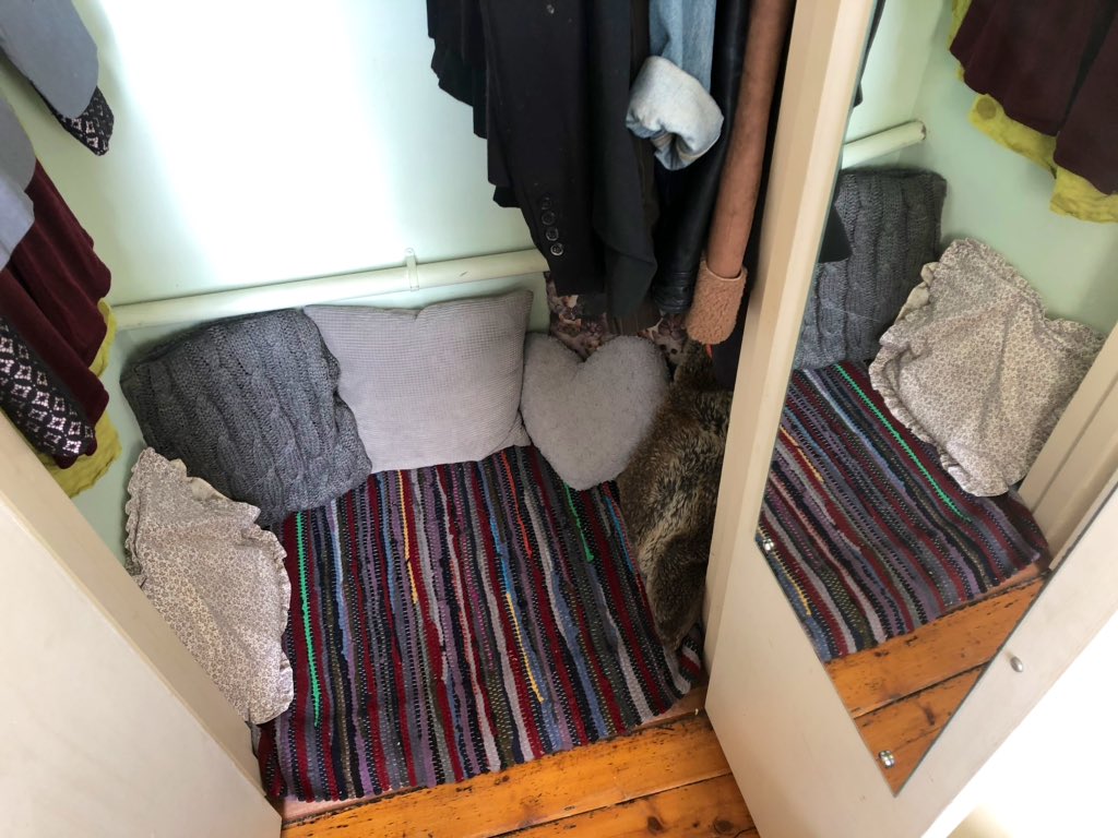 OneTinyTweet's tweet photo. I tried to #mariekondo my wardrobe but instead, I created a hideaway, to hide-away from what is now outside. https://t.co/7nOCh4NPe8