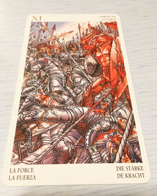 My one card pull for the day...strength,courage. https://t.co/GU3voRsA7R<a href="/tag/art"class="tags"><span>#art</span></a><a href="/tag/painting"class="tags"><span>#painting</span></a>