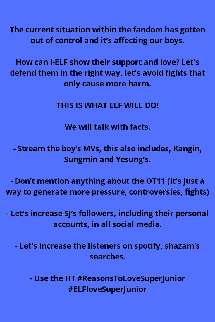 ELFSuJuMexico's tweet photo. Esto es lo que ELF debe hacer. Hagamos las cosas de la manera correcta esta vez. De nuevo queda claro que pelear sólo afecta a nuestro objetivo principal. MOSTREMOS HECHOS, REALIDADES.

Proyecto para todas las i-ELF 👇💙

#ReasonsToLoveSuperJunior #ELFloveSuperJunior @SJofficial https://t.co/bST10QJaRv