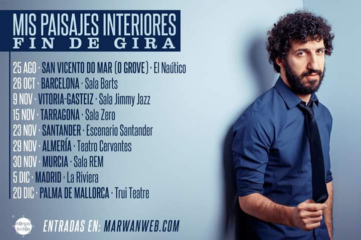 Marwan_News's tweet photo. Fin de gira de Mis paisajes interiores
#ElGrove (San Vicente del Mar)
#Barcelona
#Vitoria
#Tarragona
#Santander
#Almeria
#Murcia
#Madrid
#Palma de #Mallorca
¿Te lo vas a perder?
Info y entradas: https://t.co/4TSBzzy3TB https://t.co/QdOIQrrkzE