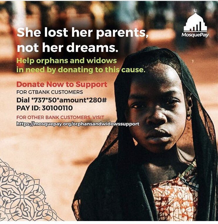 Maaryam_Ado's tweet photo. Visit https://t.co/0K2AB2ZhOp to donate to help orphans and widows in need with #MosquePay https://t.co/teNUfT0nqD