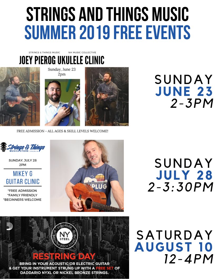 StringsThingsNH's tweet image. We host free community music events every month here at @StringsThingsNH in #ConcordNH - join us this summer &amp;amp; keep playing! #nhmusic #NHEconomy #NHArts #freelesson #schoolvacation
