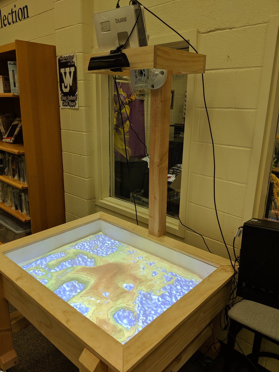 JWHS is the first HS in the district to build an AR Sandbox. This new tool built by Mr. McLaughlins SS will enable Earth Science to better demonstrate topography. We're already coming up with other users in other subjects too. #JWHSRocks <a href="/fcpsk12/">Frederick County Public Schools - Virginia</a> #fcpsitcs