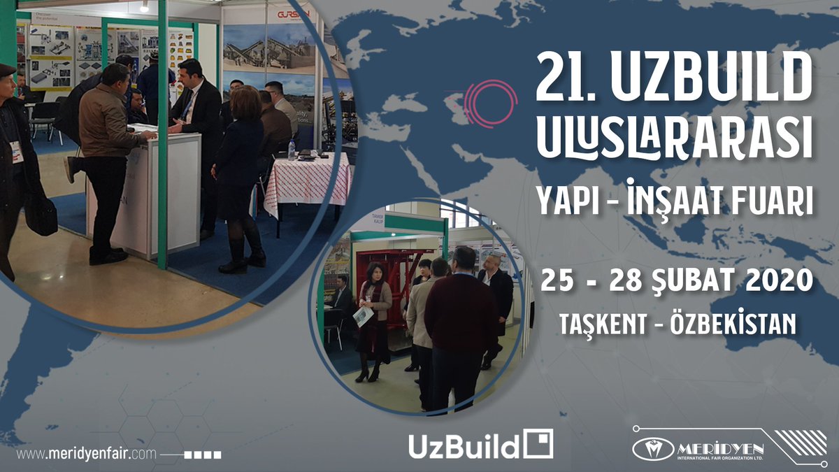 meridyen_fuar's tweet photo. Orta Asya'nın yükselen yıldızı Özbekistan'ın başkenti Taşkent'te 25-28 Şubat 2020 tarihleri arasında düzenlenecek olan 21.Uzbuild/Özbekistan Uluslararası Yapı-İnşaat Fuarı, zamanlama bakımından katılımcı firmalara çok büyük fırsatlar sunuyor!
#uzbuild #özbekistan #fuar #fair https://t.co/1Tn54Cf3xO