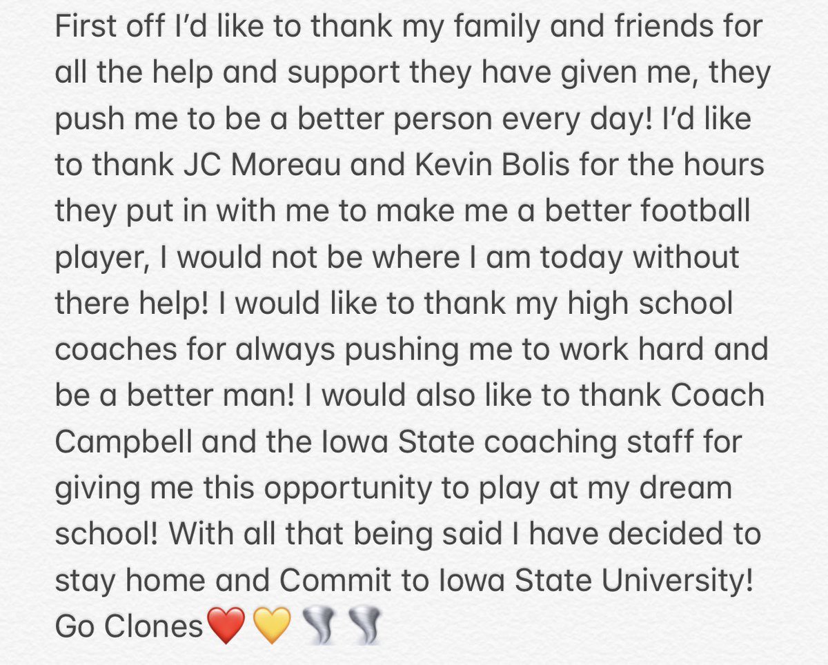 BradyPetersen21's tweet photo. COMMITTED🌪IM HOME❤️💛 https://t.co/YrQzT2qeUo