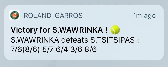 GayleCyberverse's tweet photo. WOW! What a match! I knew this would be a great matchup. These guys played their hearts out for 5 hours!!! Do you know how hard that is?! Incredible performance by both. Congrats to Stan! Excited you’re regaining your championship form! ⁦@rolandgarros⁩  #stanimal https://t.co/h8kCLkXtvw