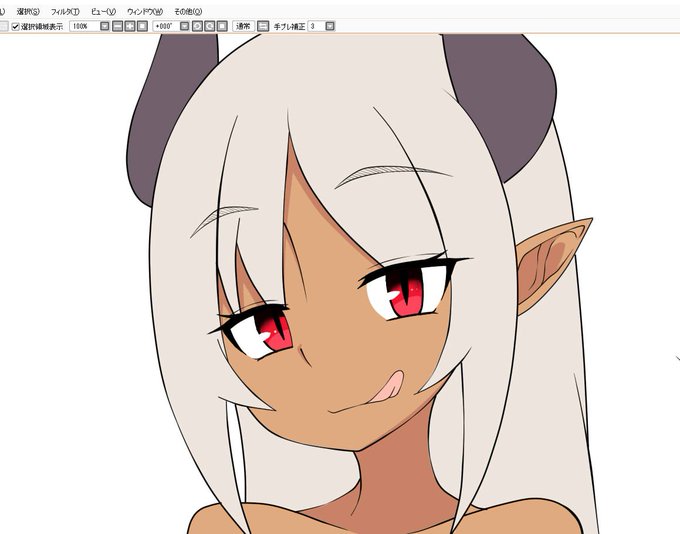 目に光や影を入れるだけでも結構変わるな～って思う 